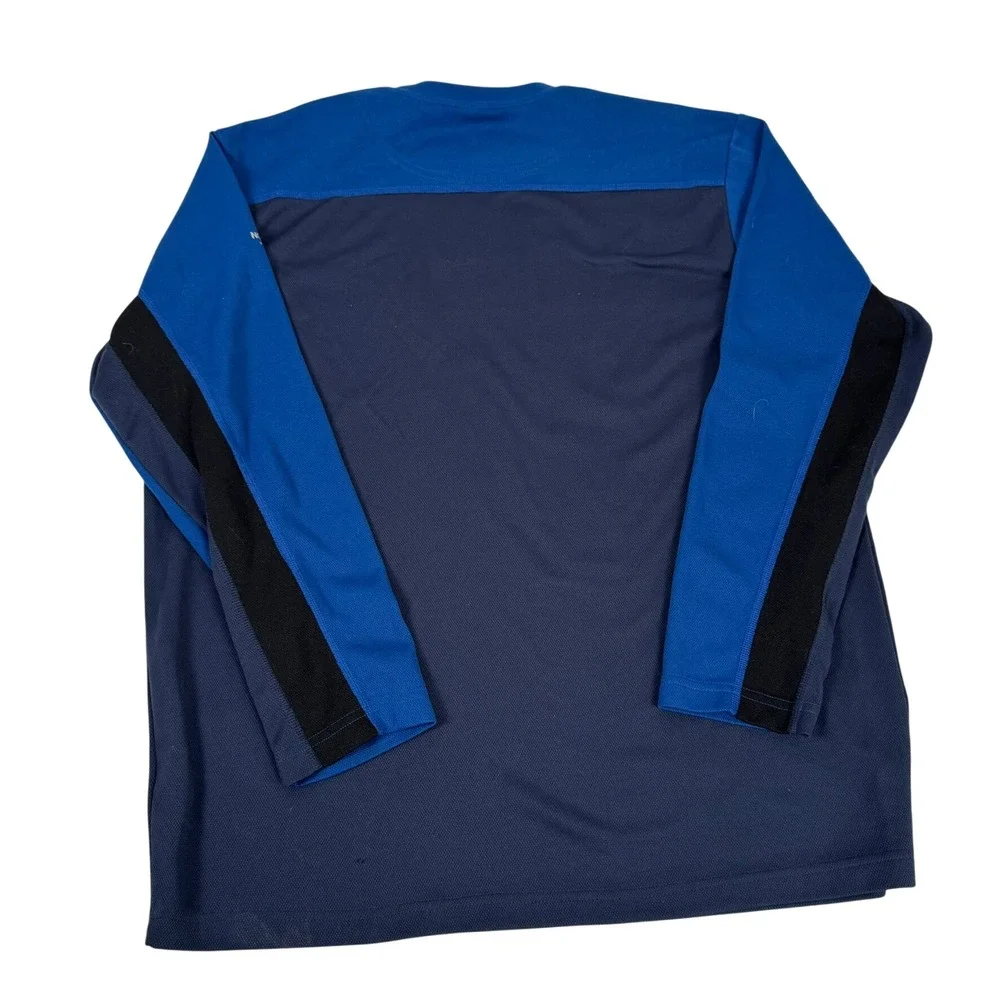 The North Face VaporWick Mens XL Blue Navy Colorblock Long Sleeve Shirt